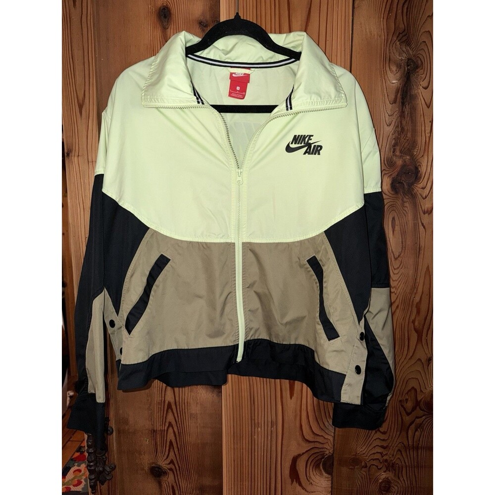 Nike Air Sportswear Woven Zip Up Green/Tan/ Black Jacket  Size Small